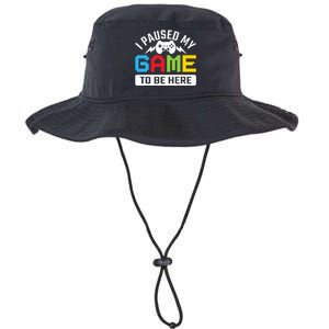 I Paused My Game To Be Here Youre Welcome Retro Gamer Gift Legacy Cool Fit Booney Bucket Hat