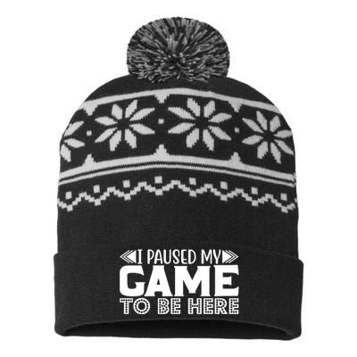 I Paused My Game T USA-Made Snowflake Beanie