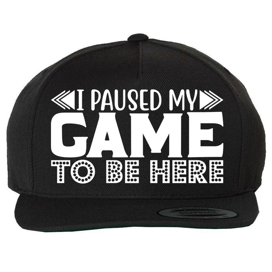 I Paused My Game T Wool Snapback Cap