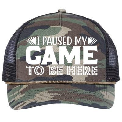 I Paused My Game T Retro Rope Trucker Hat Cap