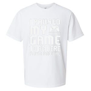 I Paused My Game To Be Here  Funny Video Gamers Gift  Sueded Cloud Jersey T-Shirt