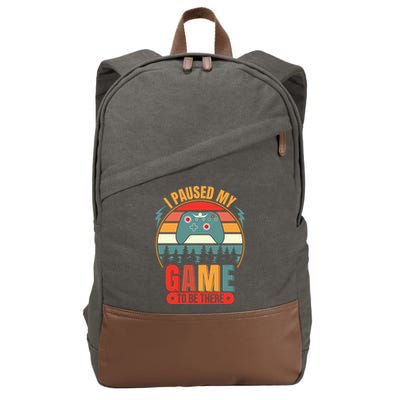 I Paused My Game Cotton Canvas Backpack