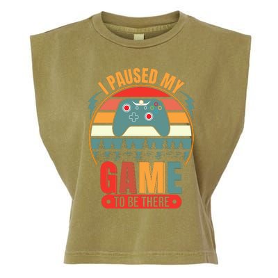 I Paused My Game Garment-Dyed Women's Muscle Tee