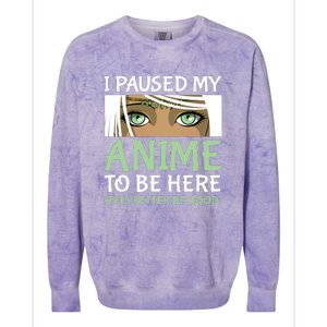 I Paused My Anime To Be Here Otaku Fantasy Anime Girl Gift Colorblast Crewneck Sweatshirt