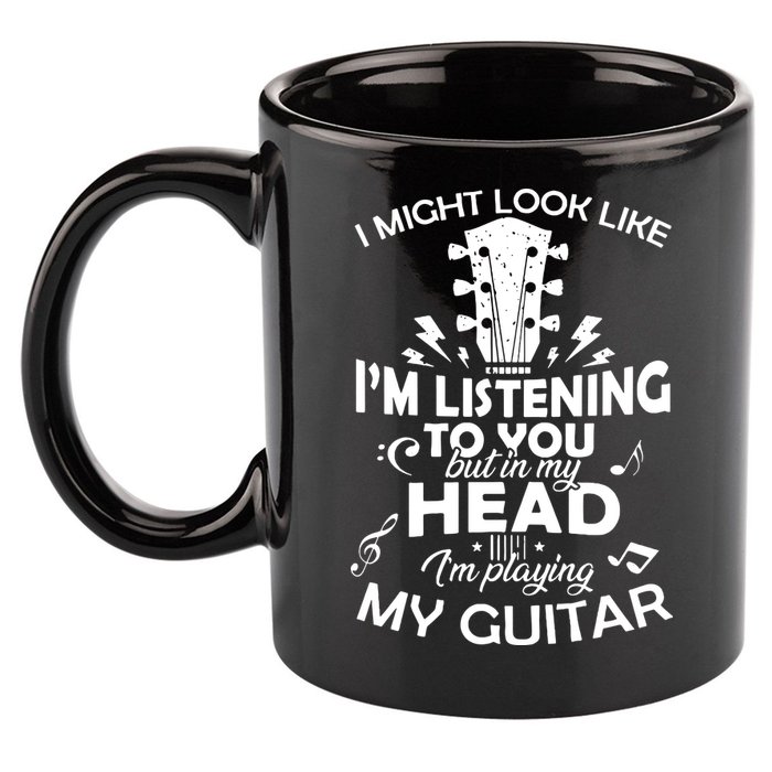 I'm Playing My Guitar 11oz C Handle Ceramic Mug