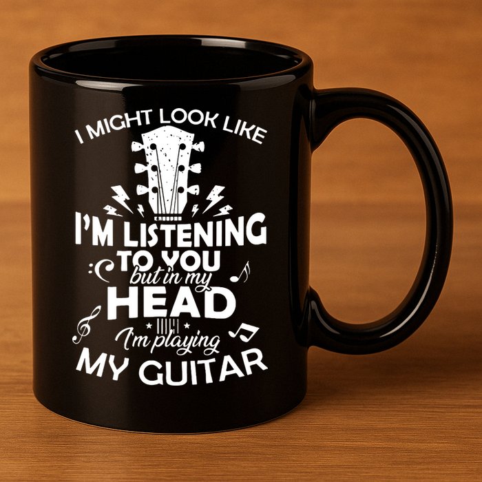 I'm Playing My Guitar 11oz C Handle Ceramic Mug