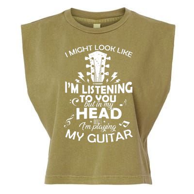 I'm Playing My Guitar Garment-Dyed Women's Muscle Tee