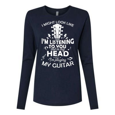 I'm Playing My Guitar Womens Cotton Relaxed Long Sleeve T-Shirt