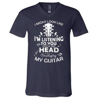 I'm Playing My Guitar V-Neck T-Shirt