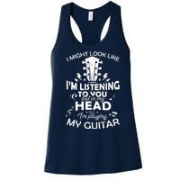 I'm Playing My Guitar Women's Racerback Tank