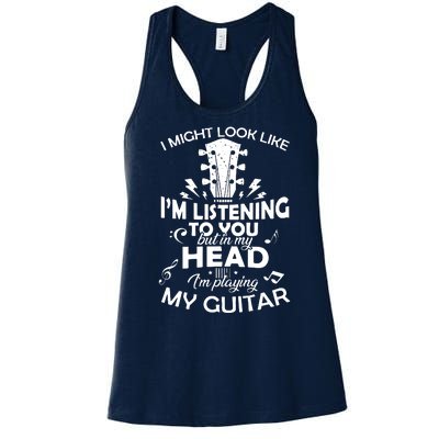 I'm Playing My Guitar Women's Racerback Tank