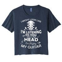 I'm Playing My Guitar Women's Crop Top Tee