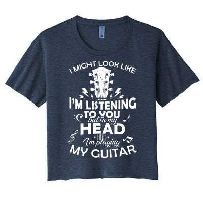 I'm Playing My Guitar Women's Crop Top Tee