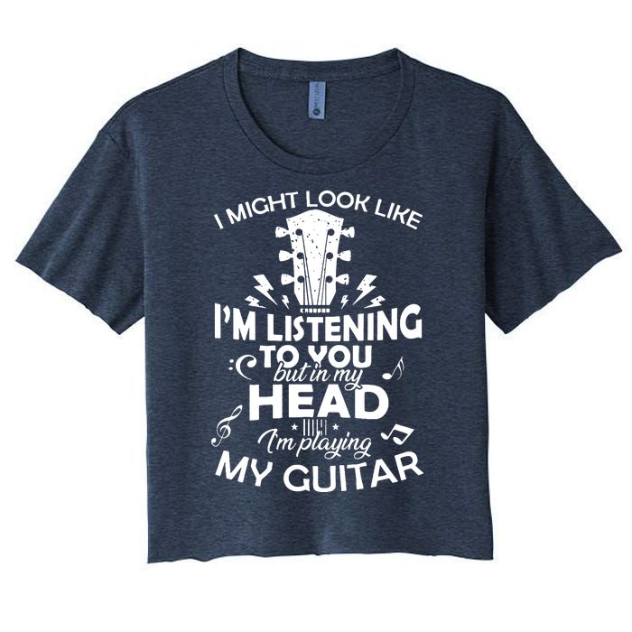 I'm Playing My Guitar Women's Crop Top Tee