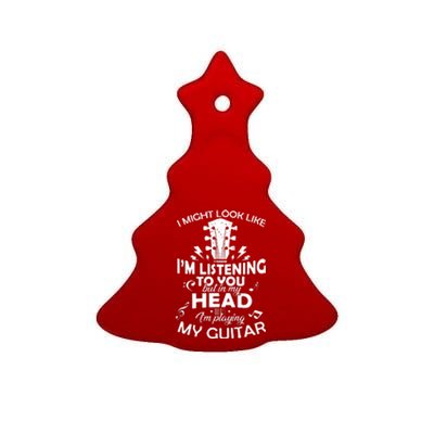 I'm Playing My Guitar Ceramic Tree Ornament