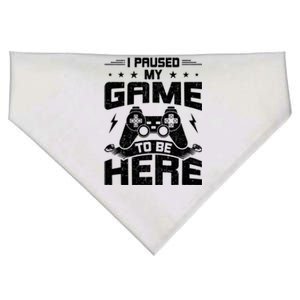 I Paused My Game To Be Here Video Gamer Gaming Great Gift USA-Made Doggie Bandana