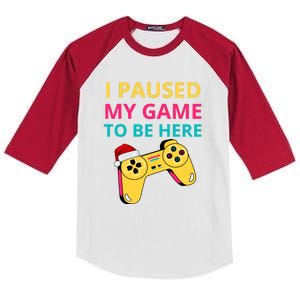 I Paused My Game To Be Here Kids Colorblock Raglan Jersey