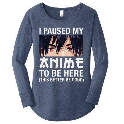 I Paused My Anime To Be Here Japan Kawaii Manga Anime Gifts Women's Perfect Tri Tunic Long Sleeve Shirt