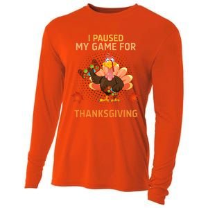 I Paused My Game For Thanksgiving Gamer Turkey Cooling Performance Long Sleeve Crew