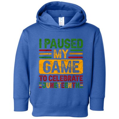 I Paused My Game To Celebrate Junenth Gift Toddler Hoodie