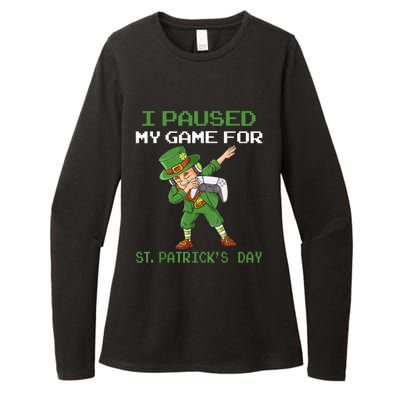 I Paused My Game For St Patricks Day Dabbing Leprechaun Boys Womens CVC Long Sleeve Shirt