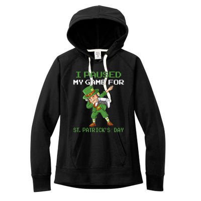 I Paused My Game For St Patricks Day Dabbing Leprechaun Boys Women's Fleece Hoodie