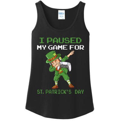 I Paused My Game For St Patricks Day Dabbing Leprechaun Boys Ladies Essential Tank