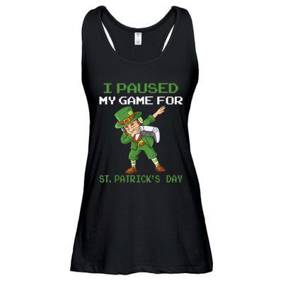 I Paused My Game For St Patricks Day Dabbing Leprechaun Boys Ladies Essential Flowy Tank