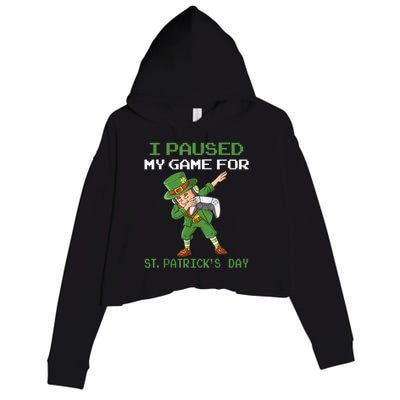 I Paused My Game For St Patricks Day Dabbing Leprechaun Boys Crop Fleece Hoodie