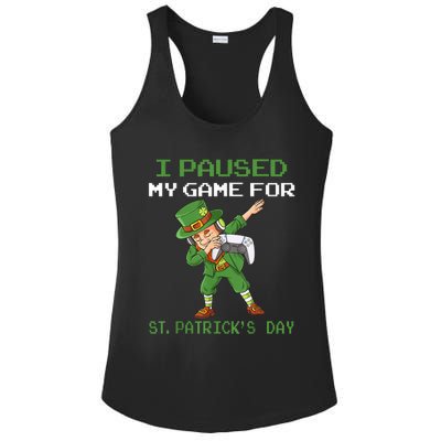 I Paused My Game For St Patricks Day Dabbing Leprechaun Boys Ladies PosiCharge Competitor Racerback Tank