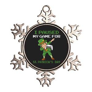 I Paused My Game For St Patricks Day Dabbing Leprechaun Boys Metallic Star Ornament