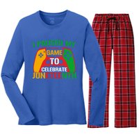 I Paused My Game To Celebrate Junenth Black History Month Gift Women's Long Sleeve Flannel Pajama Set 