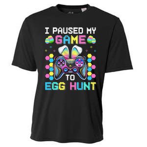 I Paused My Game To Egg Hunt Easter Funny Gamer Cooling Performance Crew T-Shirt