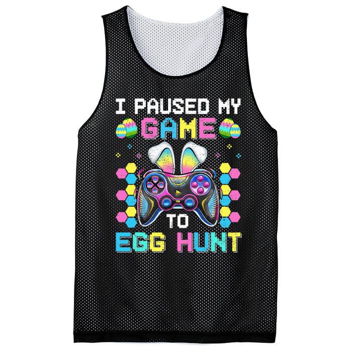 I Paused My Game To Egg Hunt Easter Funny Gamer Mesh Reversible Basketball Jersey Tank