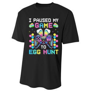 I Paused My Game To Egg Hunt Easter Funny Gamer Performance Sprint T-Shirt