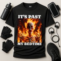 ItS Past My Bedtime Funny Skeleton Meme Flames Ironic Tired Performance Shirt