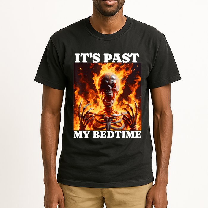 ItS Past My Bedtime Funny Skeleton Meme Flames Ironic Tired Tall T-Shirt