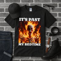 ItS Past My Bedtime Funny Skeleton Meme Flames Ironic Tired Tall T-Shirt