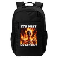 ItS Past My Bedtime Funny Skeleton Meme Flames Ironic Tired Backpack
