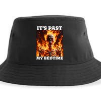 ItS Past My Bedtime Funny Skeleton Meme Flames Ironic Tired Sustainable Bucket Hat