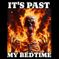 ItS Past My Bedtime Funny Skeleton Meme Flames Ironic Tired 7-Panel Snapback Hat