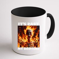 ItS Past My Bedtime Funny Skeleton Meme Flames Ironic Tired Mug