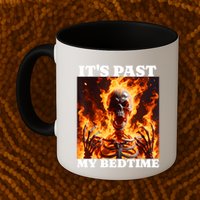 ItS Past My Bedtime Funny Skeleton Meme Flames Ironic Tired Mug