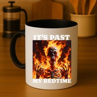 ItS Past My Bedtime Funny Skeleton Meme Flames Ironic Tired Mug