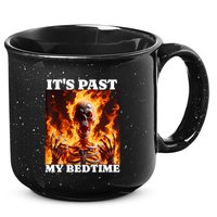 ItS Past My Bedtime Funny Skeleton Meme Flames Ironic Tired 15oz Campfire Ceramic Mug