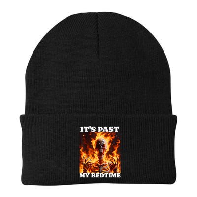ItS Past My Bedtime Funny Skeleton Meme Flames Ironic Tired Beanie