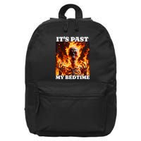 ItS Past My Bedtime Funny Skeleton Meme Flames Ironic Tired 16 in Basic Backpack