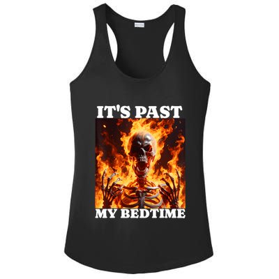 ItS Past My Bedtime Funny Skeleton Meme Flames Ironic Tired Ladies PosiCharge Competitor Racerback Tank