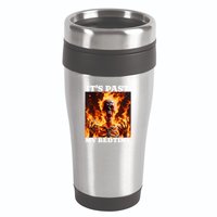 ItS Past My Bedtime Funny Skeleton Meme Flames Ironic Tired 16oz Travel Tumbler