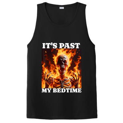 ItS Past My Bedtime Funny Skeleton Meme Flames Ironic Tired PosiCharge Competitor Tank